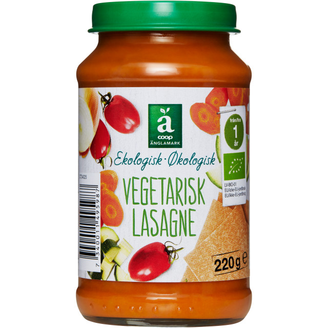 Barnamat Lasagne Vegetarisk Coop, 220g | Nätmat